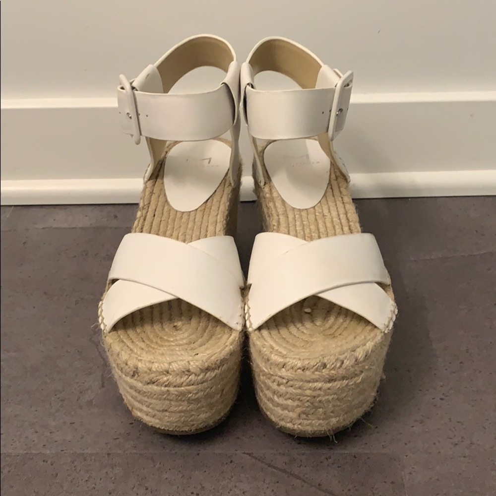 MARC FISHER LTD Randall Platform Espadrilles White